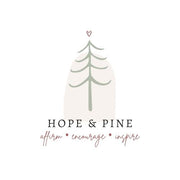 hope and pine logo, affirm, inspire, encourage, pine tree with heart