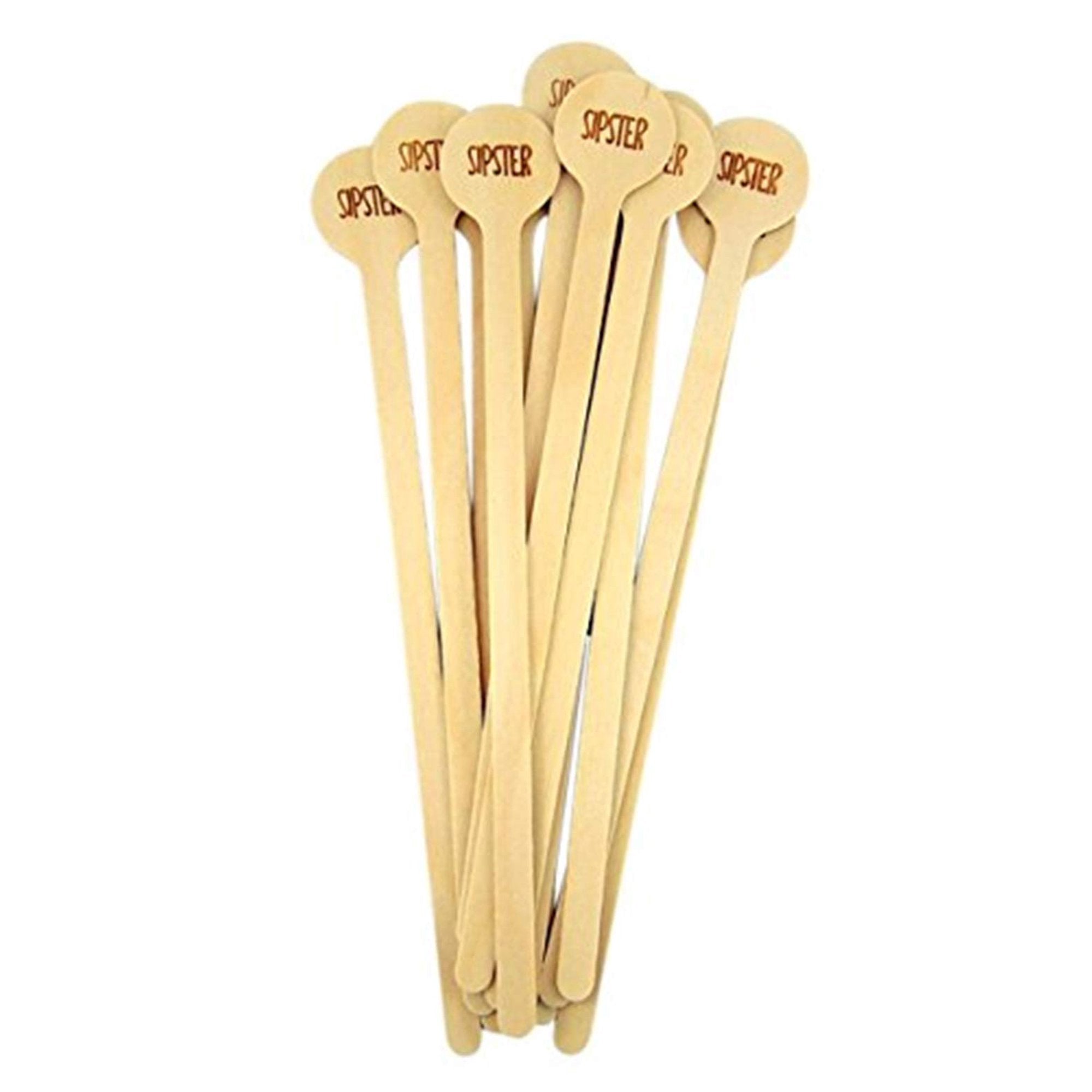 SIPS Drinkware Sipster Wooden Stir Sticks, Pack of 12