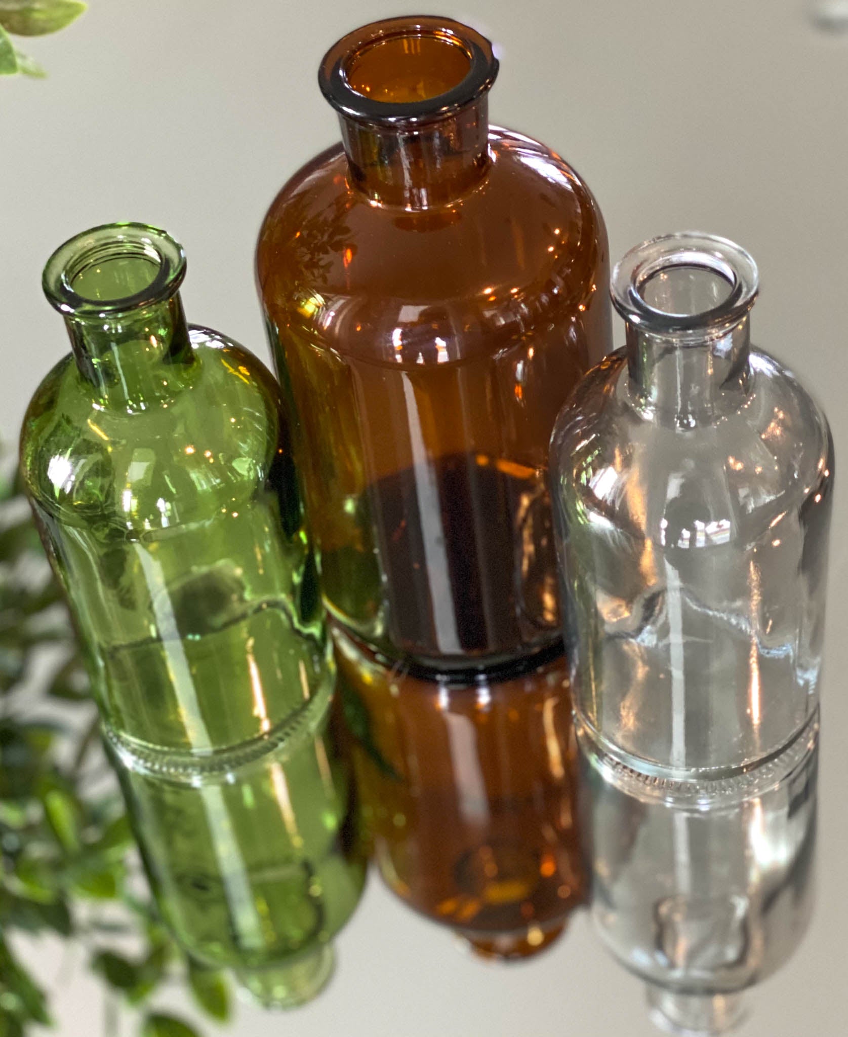 Medicine Bottle Colored Glass Bud Vase