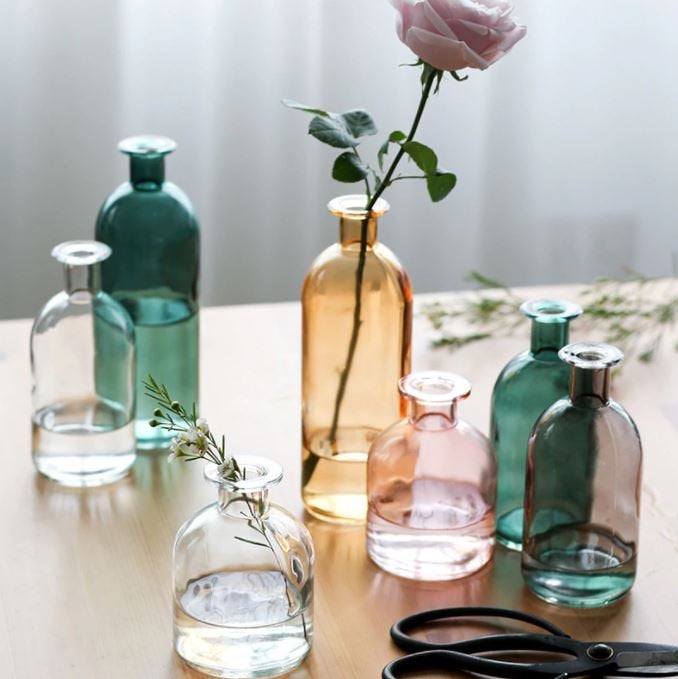 These beautiful colored bud vases are a perfect way to display wildflowers