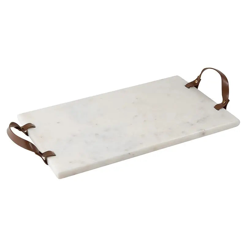 Marble + Leather Serving Board