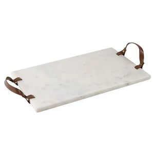 Marble + Leather Serving Board